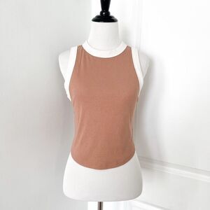 Wild Fable Brown and White Tank Top